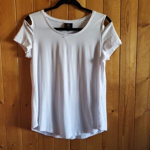 JM Collection Cold Shoulder Petite Top